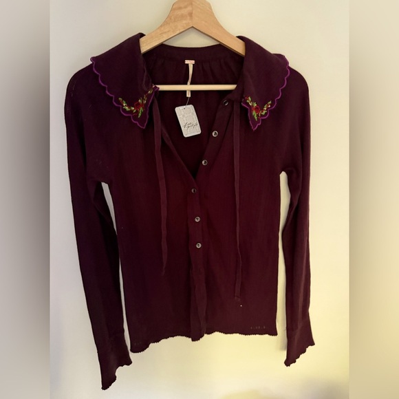 Juniper long sleeve cardi NWOT vintage grape - Picture 5 of 6